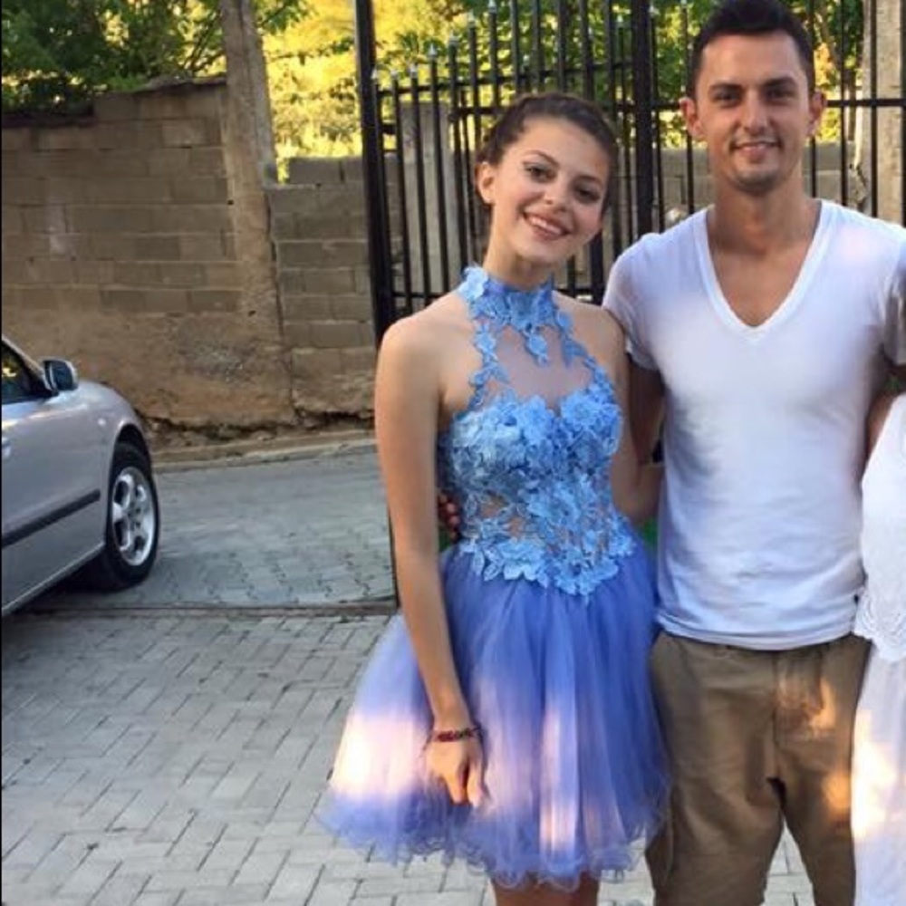 light blue prom dress